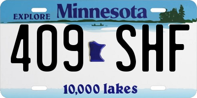 MN license plate 409SHF