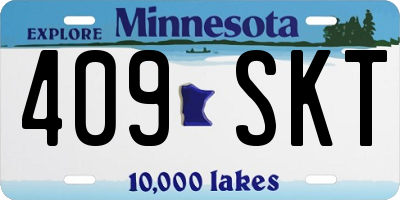 MN license plate 409SKT