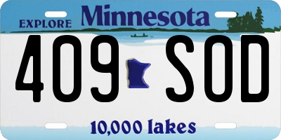 MN license plate 409SOD