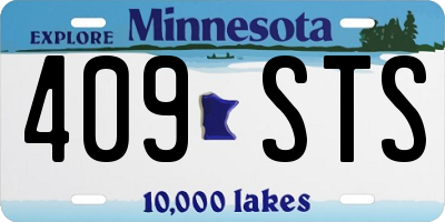 MN license plate 409STS