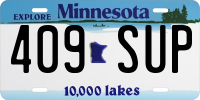 MN license plate 409SUP