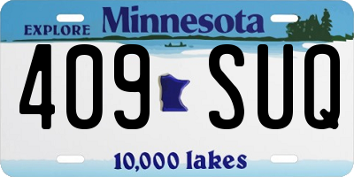 MN license plate 409SUQ