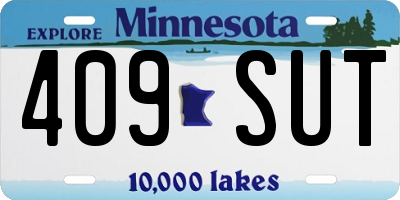 MN license plate 409SUT