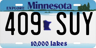 MN license plate 409SUY