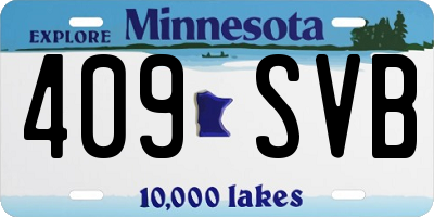 MN license plate 409SVB