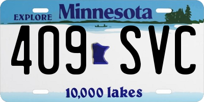 MN license plate 409SVC