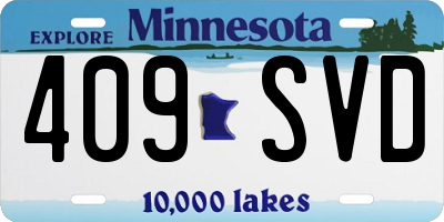 MN license plate 409SVD