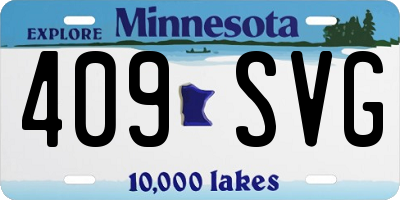 MN license plate 409SVG