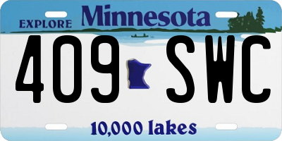 MN license plate 409SWC