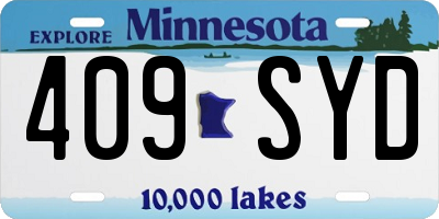 MN license plate 409SYD
