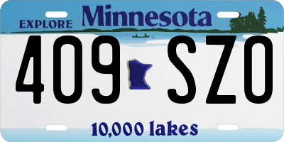 MN license plate 409SZO