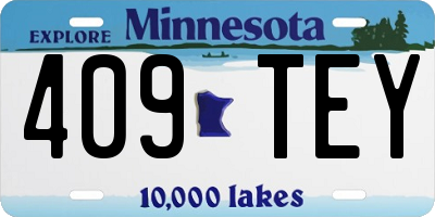 MN license plate 409TEY