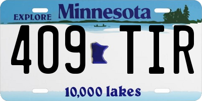 MN license plate 409TIR