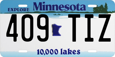 MN license plate 409TIZ