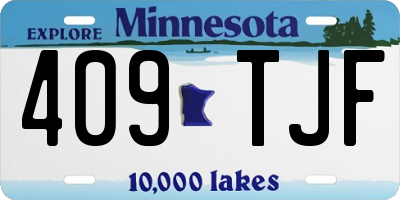 MN license plate 409TJF
