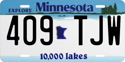 MN license plate 409TJW