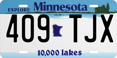 MN license plate 409TJX