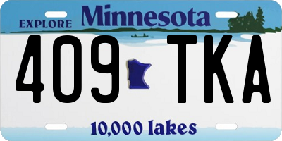 MN license plate 409TKA