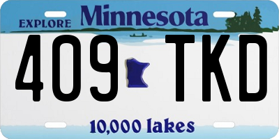 MN license plate 409TKD