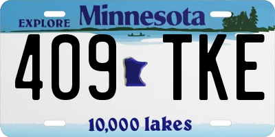 MN license plate 409TKE