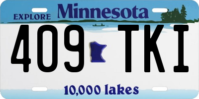 MN license plate 409TKI