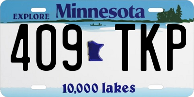 MN license plate 409TKP