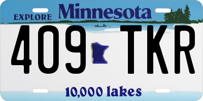 MN license plate 409TKR
