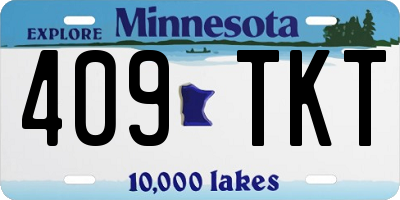 MN license plate 409TKT