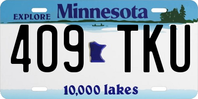 MN license plate 409TKU