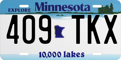 MN license plate 409TKX