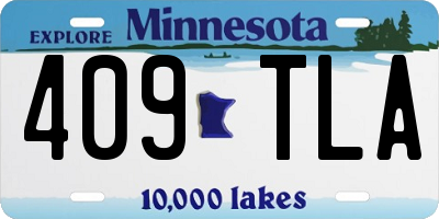 MN license plate 409TLA