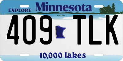 MN license plate 409TLK