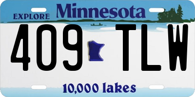 MN license plate 409TLW