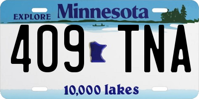 MN license plate 409TNA