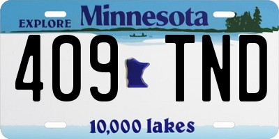 MN license plate 409TND