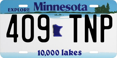 MN license plate 409TNP