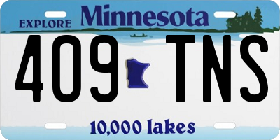 MN license plate 409TNS
