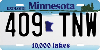 MN license plate 409TNW