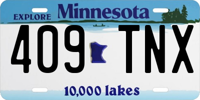 MN license plate 409TNX