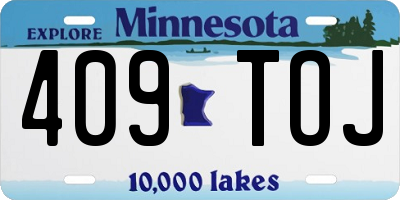 MN license plate 409TOJ