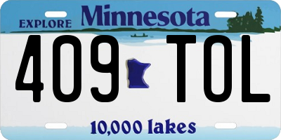 MN license plate 409TOL
