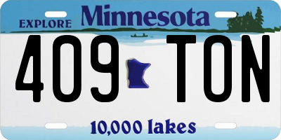 MN license plate 409TON