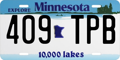MN license plate 409TPB