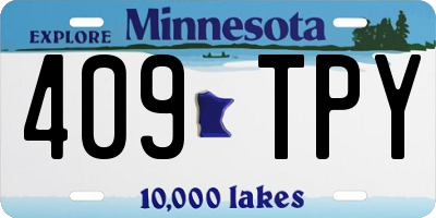 MN license plate 409TPY