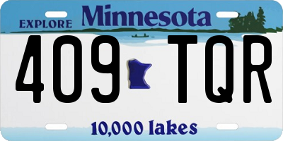 MN license plate 409TQR