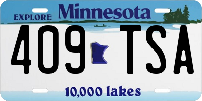 MN license plate 409TSA