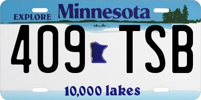 MN license plate 409TSB