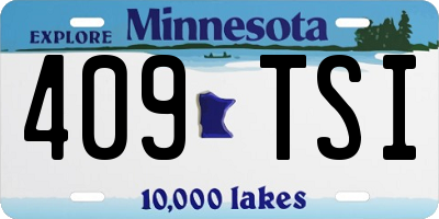 MN license plate 409TSI