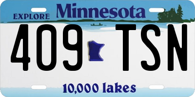 MN license plate 409TSN