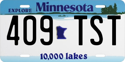 MN license plate 409TST